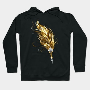 Gold feather pen Hoodie